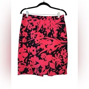 J.Crew Floral Black and Pink Skirt 100% Cotton